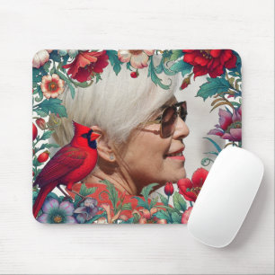 Tapis De Souris Photographie de Keepsaké du cardinal rouge