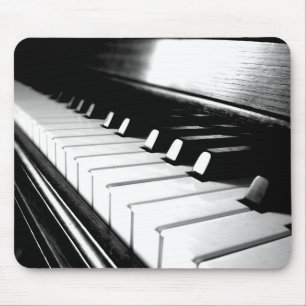 Tapis De Souris Photographie noire et blanche chique de piano