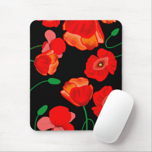 Tapis De Souris Photos rouges sur arrière - plan noir  