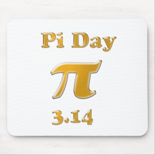 Tapis De Souris Pi Day Gold en blanc