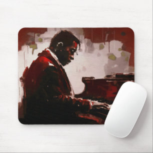 Tapis De Souris Pianiste de bar nocturne