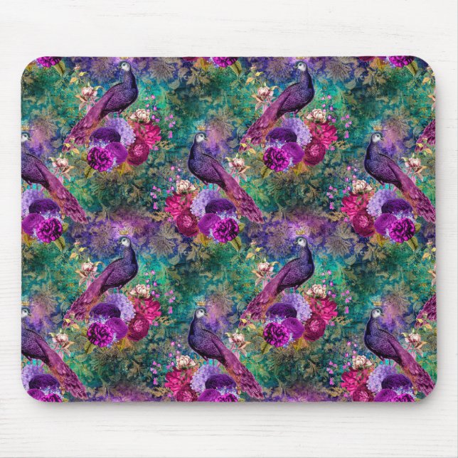 Tapis De Souris Pic rose pourpre Floral (Devant)