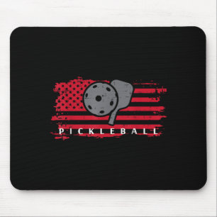 Tapis De Souris Pickleball drapeau américain rouge pickle ball hom