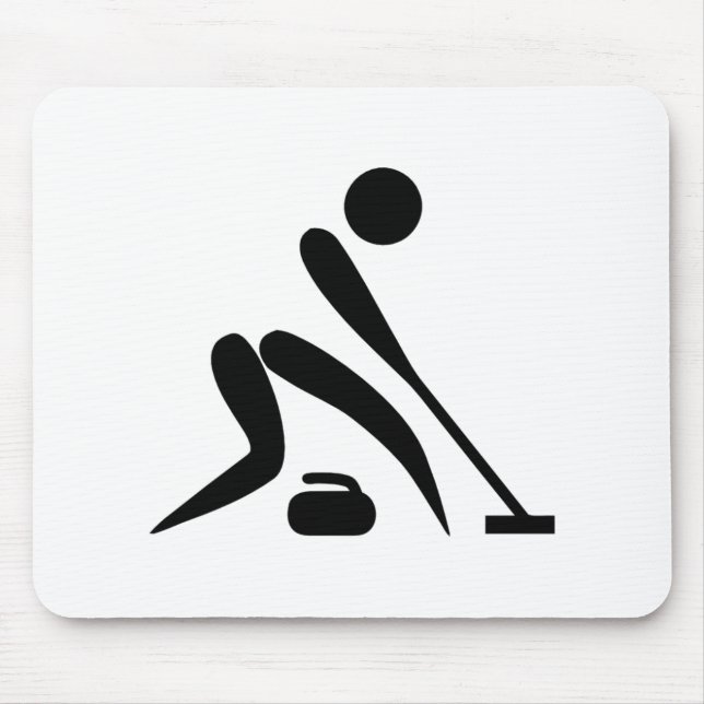 Tapis De Souris Pictogramme de curling (Devant)