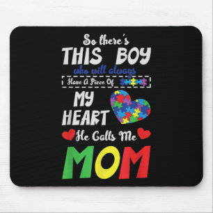 Tapis De Souris Pièce De Mon Coeur Maman Fils Autistique Enfants A