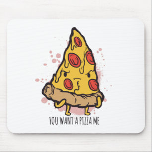 Tapis De Souris Pièce de Pizza Drôle Foodie Dire Design