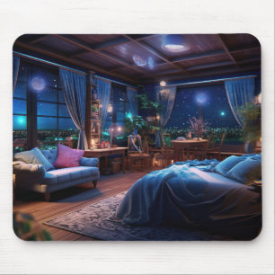 Tapis De Souris Pièce fantaisiste dans la nuit 