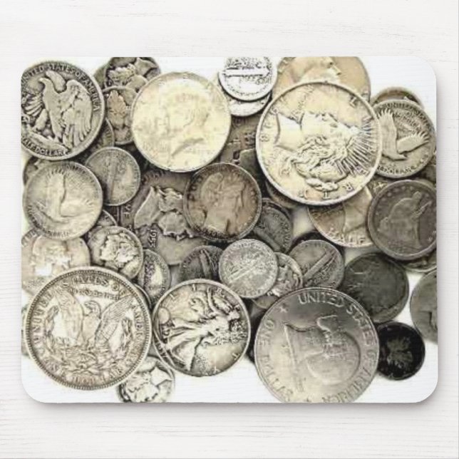 Tapis De Souris Pièces de monnaie argentées des USA (Devant)