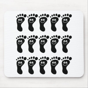 Tapis De Souris Pieds noirs heureux