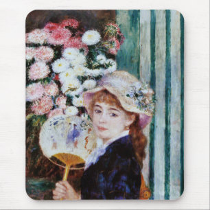 Tapis De Souris Pierre-Auguste Renoir, 団 扇 を 持 つ 少 女