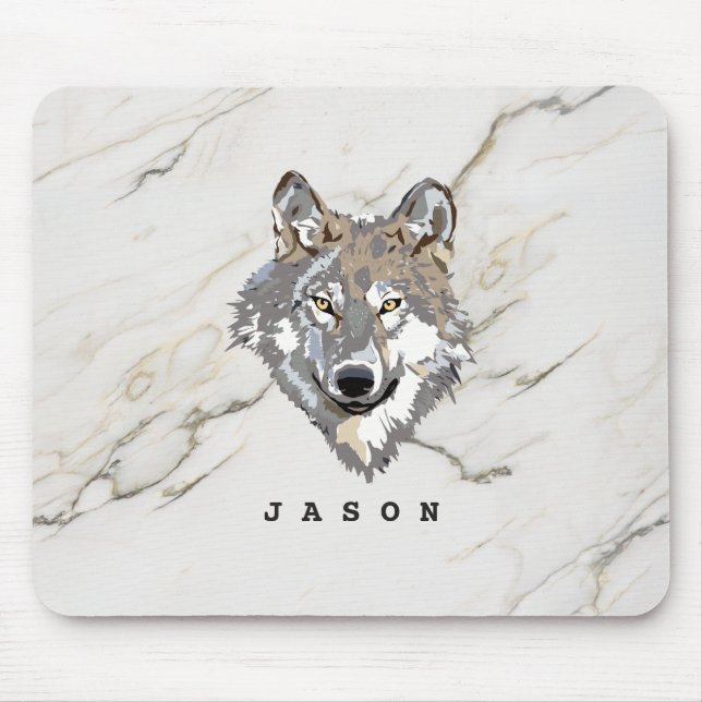 Tapis De Souris Pierre Et Loup En Marbre Monogramme (Devant)
