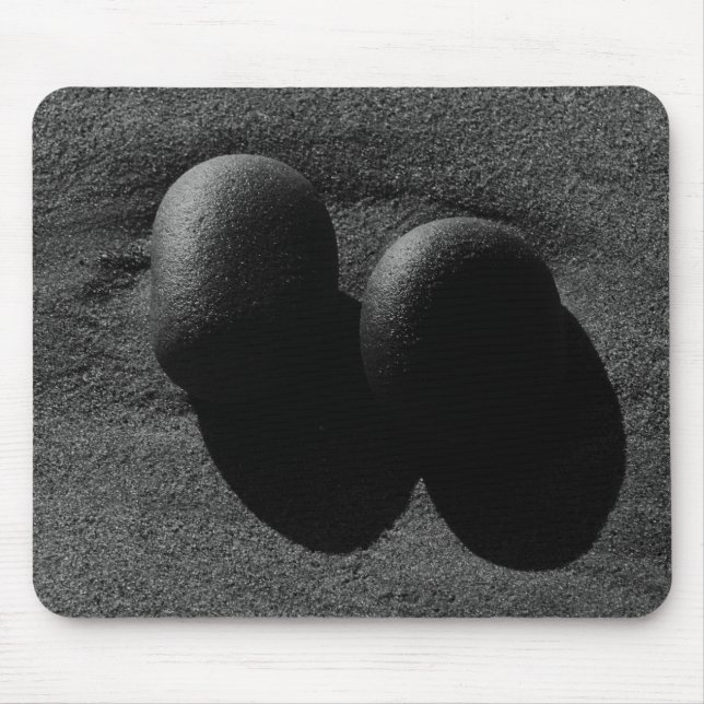 Tapis De Souris Pierres Cool noir et blanc photo (Devant)