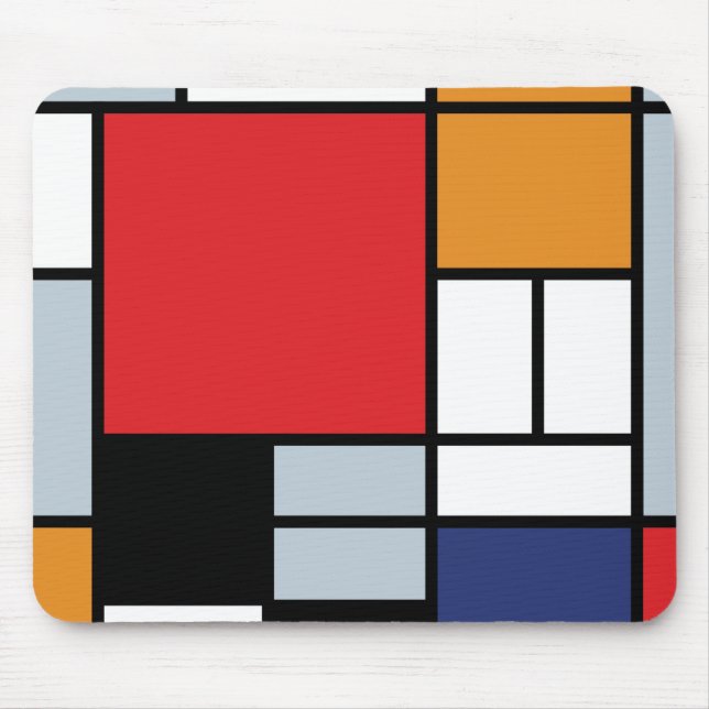 Tapis De Souris Piet Mondrian - Composition avec un grand plan rou (Devant)