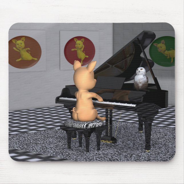 Tapis De Souris Pig Jouer Grand Piano (Devant)