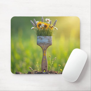 Tapis De Souris Pinceau Avec Fleur sauvage