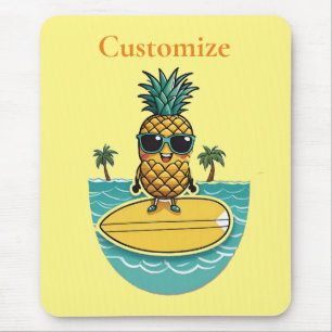 Tapis De Souris Pineappa Surfer Dirige Une Vague Thunder_Cove
