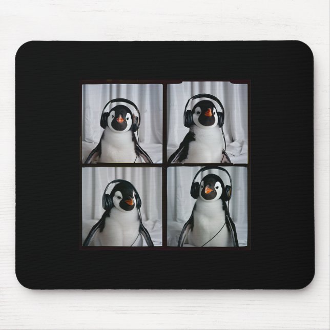 Tapis De Souris Pingouin avec casque Autisme Sensory Zoo Penguin (Devant)