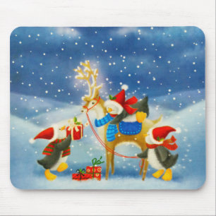 Tapis De Souris Pingouin et rennes