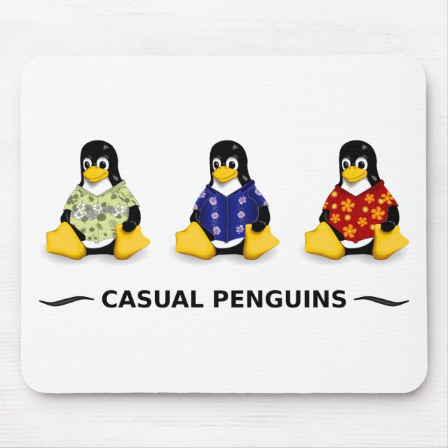 Tapis De Souris Pingouins décontractés Mousepad (Devant)