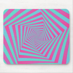 Tapis De Souris Pink and Blue Pentagon Spiral  Mousepad