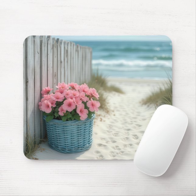 Tapis De Souris Pink Beach Petunias (Avec souris)