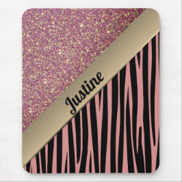 Tapis De Souris Pink Blush Glam Zebra Imprimer