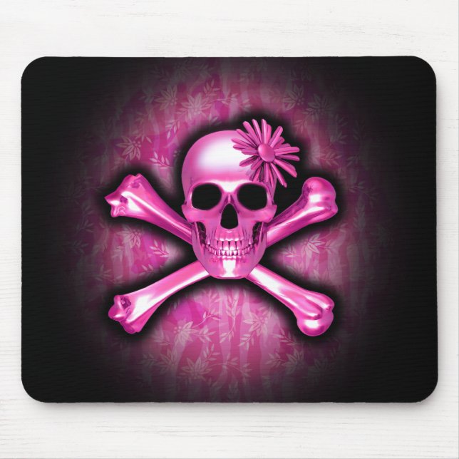 Tapis De Souris Pink Chrome Sket Crossbones Pad (Devant)