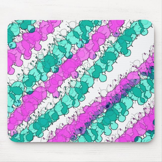 Tapis De Souris Pink et Turquoise Splatt détendu (Devant)
