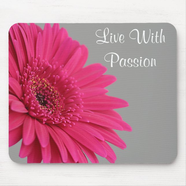 Tapis De Souris Pink Gerbera Daisy Passion Motivational Mousepad (Devant)