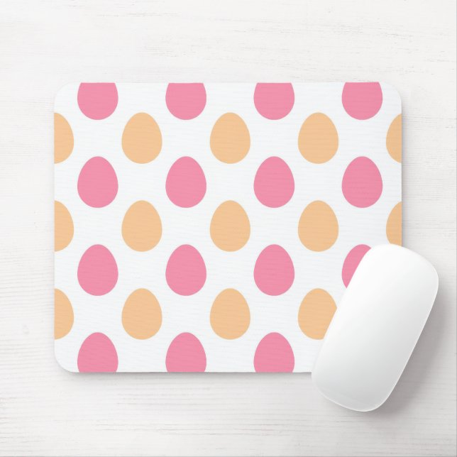 Tapis De Souris Pink Peach Spring Easter Eggs Paattern Mousepad (Avec souris)