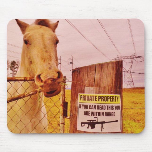 Tapis De Souris Pink Private Property Horse (Devant)