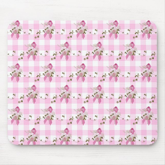 Tapis De Souris Pink Ribbon Cancer du sein Survivant (Devant)