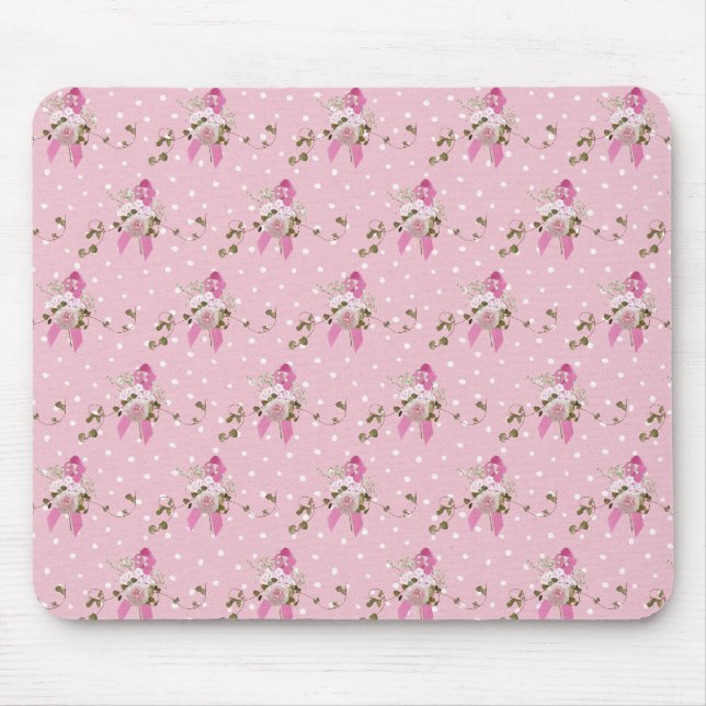 Tapis De Souris Pink Ribbon Cancer du sein Survivant Souris Pad (Devant)