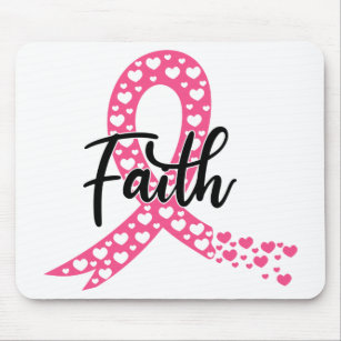Tapis De Souris Pink Ribbon Faith Fighter Guerrier Cancer du sein