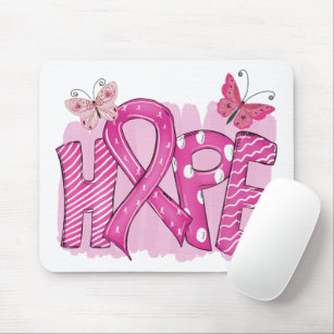 Tapis De Souris Pink Ribbon Hope Fighter Guerrier Cancer du sein