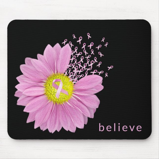 Tapis De Souris Pink Ribbon Sensibilisation au cancer du sein avec (Devant)
