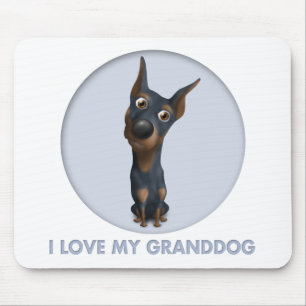 Tapis De Souris Pinscher de dobermann (noir et Tan) Granddog