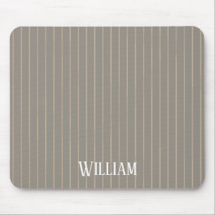 Tapis De Souris Pinstripes beiges personnalisées