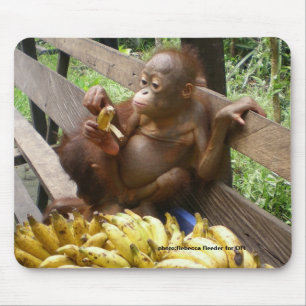 Tapis De Souris Pique-nique de la banane orangoutane  