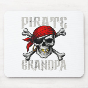 Tapis De Souris Pirate Grand-Père Jolly roger Drapeau Et Crossbon 