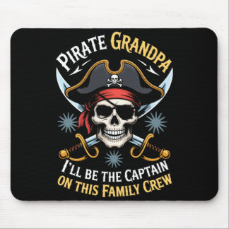 Tapis De Souris Pirate grandpa skeleton freeboater boat captain