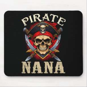 Tapis De Souris Pirate Nana Crâne Jolly roger Halloween Pirate Fam