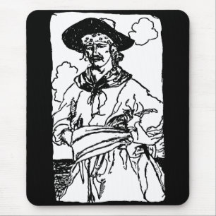 Tapis De Souris Pirates Anciens Croquis d'un Capitaine par Howard 