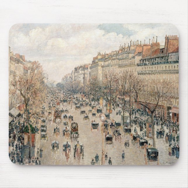 Tapis De Souris Pissarro - Boulevard Montmartre, Soleil après-midi (Devant)