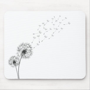 Tapis De Souris Pissenlit de soufflement minimaliste simple  