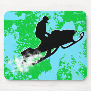 Tapis De Souris piste de motoneige en poudre