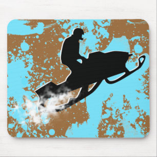 Tapis De Souris piste de motoneige en poudre