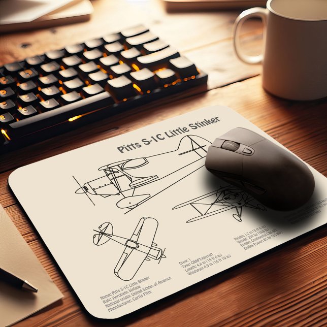 Tapis De Souris Pitts S-1C - Plan directeur de l'avion SD (Créateur téléchargé)