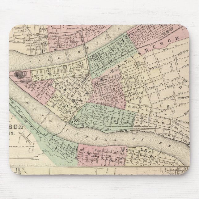 Tapis De Souris Pittsburgh et Allegheny, Pennsylvanie (Devant)