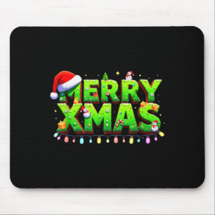 Tapis De Souris Pixel Art Creeper Joyeux Noël Xmas Drôle Gamer